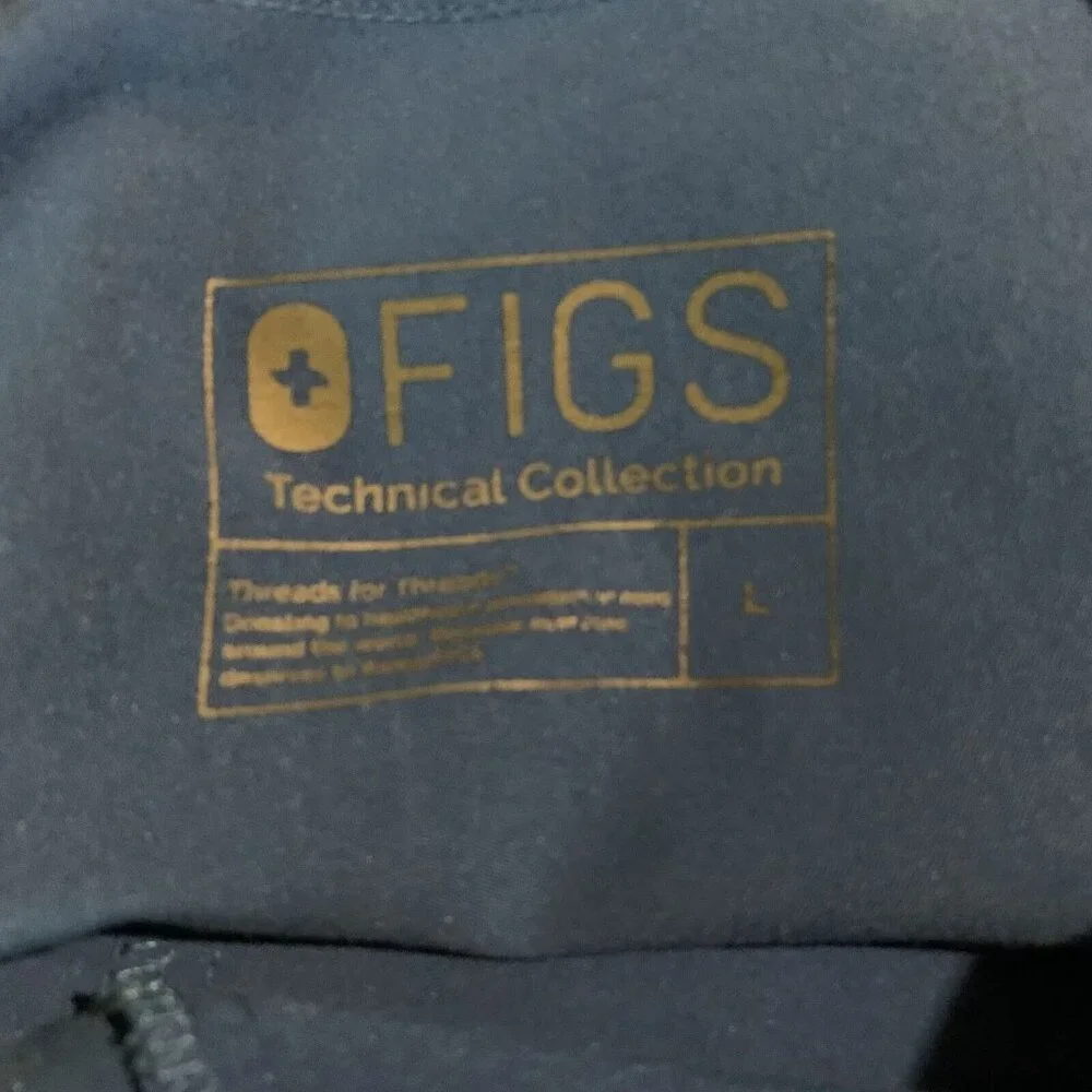 Figs Scrub Pants Men's Large Blue Polyester Stretch Mid-Rise Straight Leg 9682‎